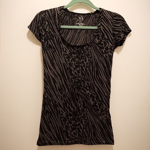 NWOT A | X Black Grey Animal print tee