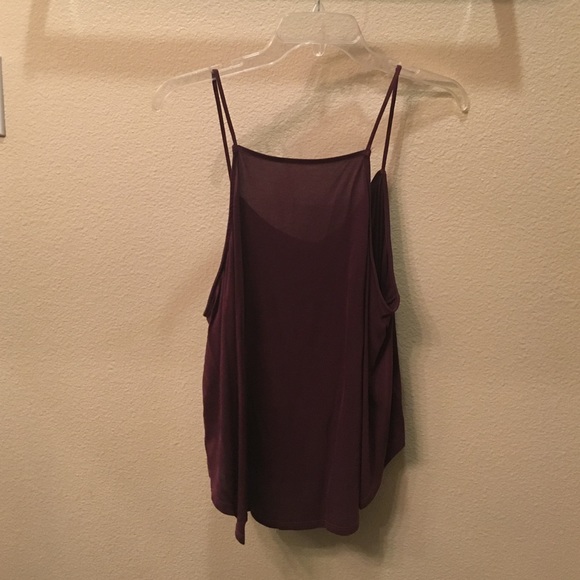 Burgundy high neck tank top
