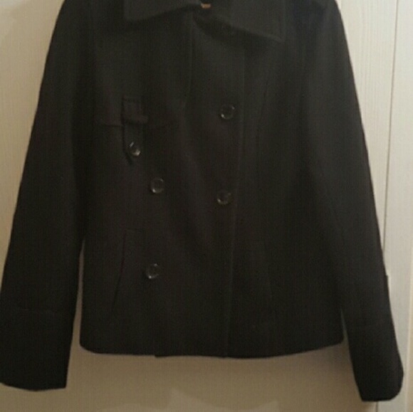 Black DKNY Button Down Coat size 8_4