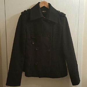 Black DKNY Button Down Coat size 8