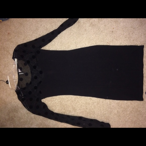 Black bodycon long sleeve dress