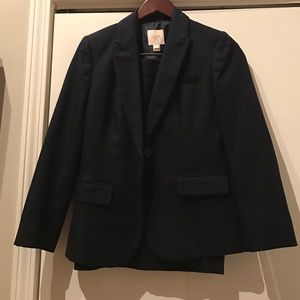 J. Crew navy skirt suit 100% cotton NWT