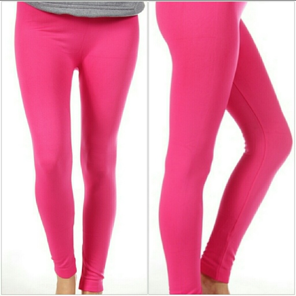 Pants - 💕LAST 1💕PINK FLEECE LINED LEGGINGS