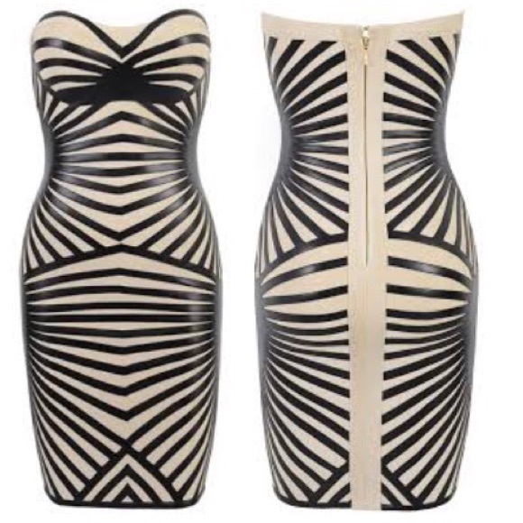 Leatherette & Bandage Dress