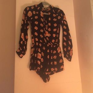 Floral long sleeve romper