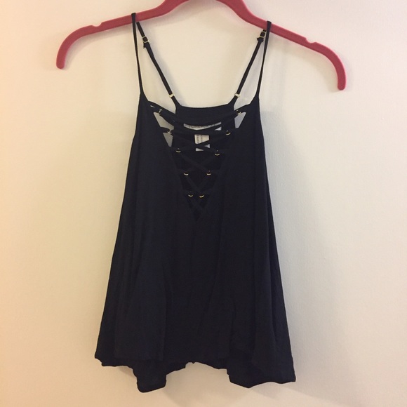 F21 lace up crop top