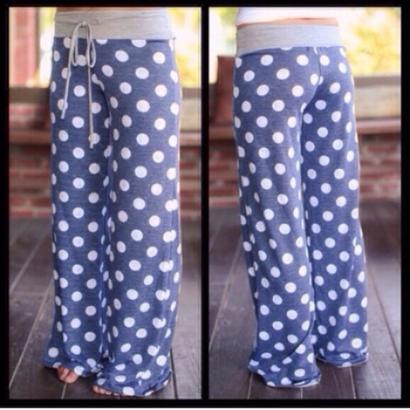 ❣️LAST-BROWN❣️ Polka Dot Lounge Foldover Pants - Picture 2 of 4