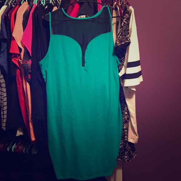 Teal bodycon dress