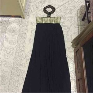 Black/ Gold Maxi Dress