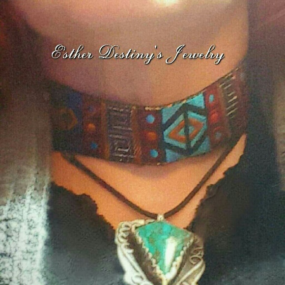 Boho Blue Bohemian Statement Choker