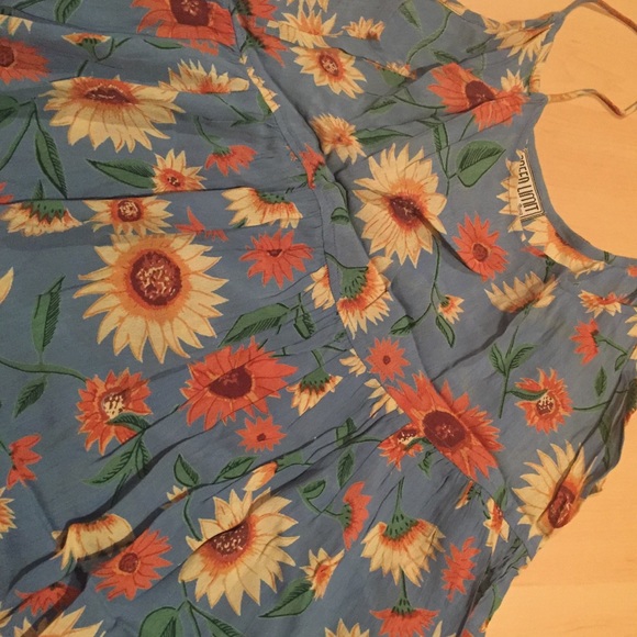 Boho Tunic Flowy Sunflower Top