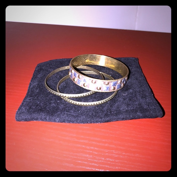 Gold Bangle Trio