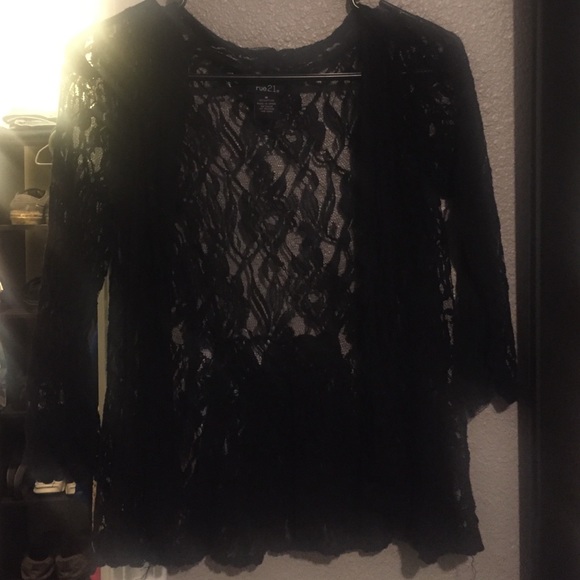Lace open cardigan