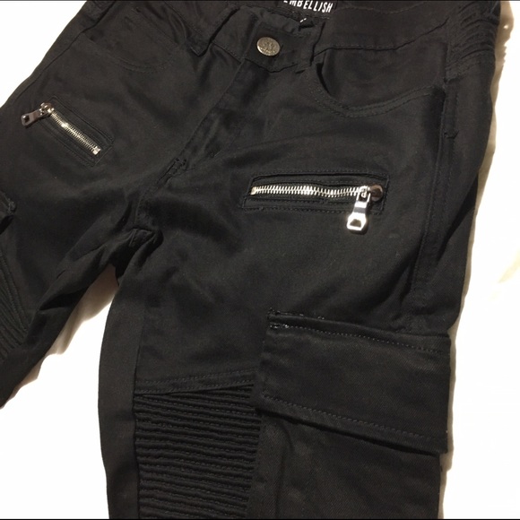 Embellish Hendrix Biker Denim Shorts - Picture 3 of 4