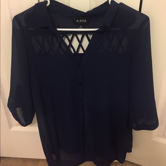 Semi-Sheer button down blouse - Picture 1 of 2