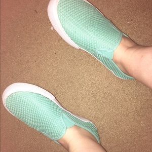 Teal canvas shoes
