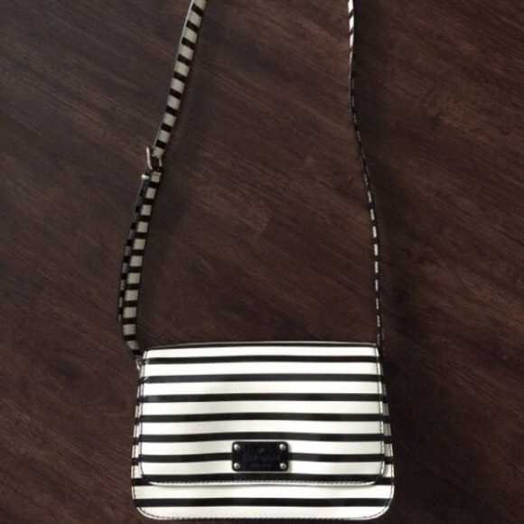 Kate Spade black and white stripe purse