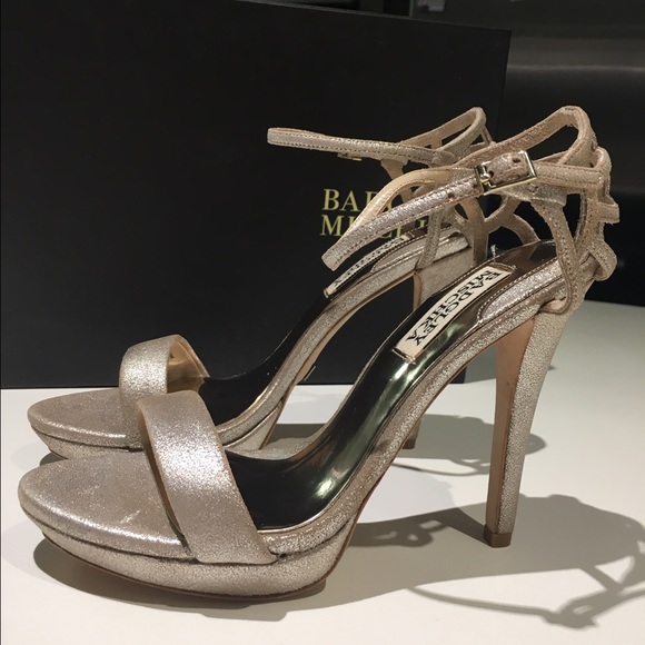 Badgley Mischka Platinum Viveka Evening Shoes, 6.5