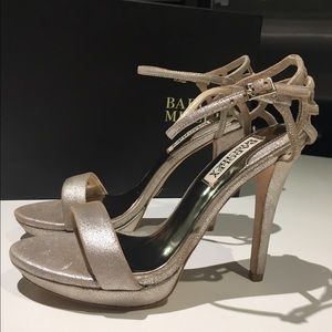 Badgley Mischka Platinum Viveka Evening Shoes, 6.5