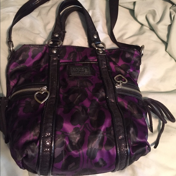 Coach ocelot print purse