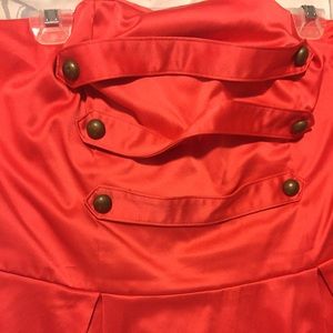 Coral strapless dress