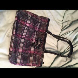 Coach plaid print tote