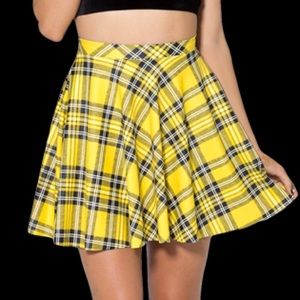 Clueless Cher Skirt Yellow Tartan Plaid
