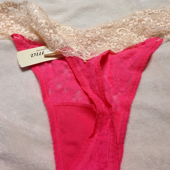 Soma pink and tan lace thongs