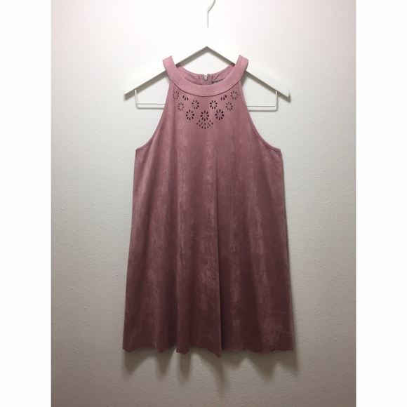 SLL Suede Dress with Scallop Hem. NWT.