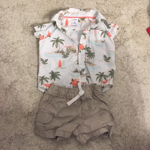 3 MONTH HAWAIIAN SHIRT OUTFIT