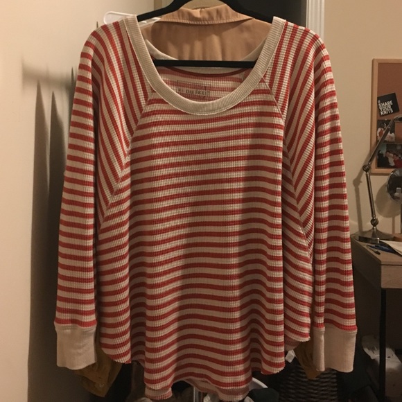 Cozy stripped Free People henley