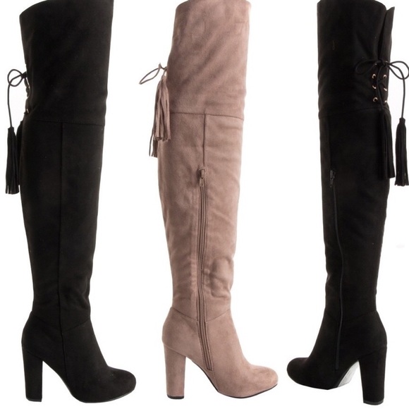 SOLD OUT❣️ Over-the-Knee Tassel Trim Boots - Picture 2 of 4