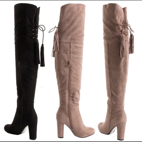 SOLD OUT❣️ Over-the-Knee Tassel Trim Boots - Picture 3 of 4