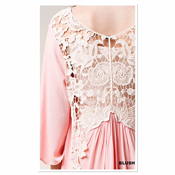 🎉HP🎉PINK DRESS CROCHET BACK DESIGN SOLD - Picture 2 of 3