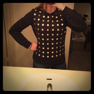 Kate Spade 'Saturday' black sweatshirt w/ gold dot