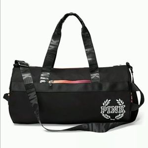 VS Pink Black Duffle Gym Bag