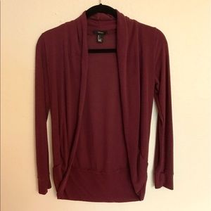 Maroon Open Cardigan