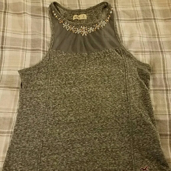 Shurt, rhinestones on chest, gray