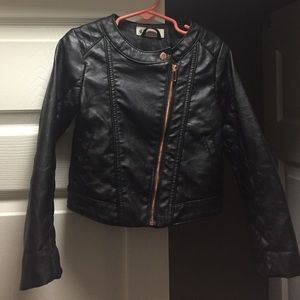 Kids black leather jacket
