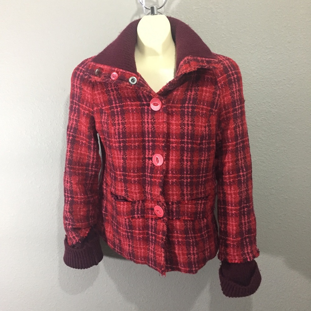 Free people red plaid jacket