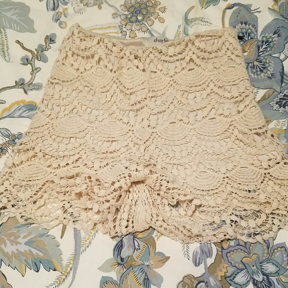 High waisted lace shorts