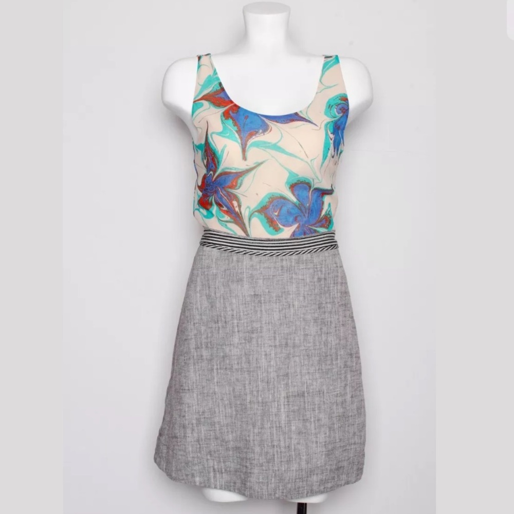 Rachel by Rachel Roy Blue Floral Tie Back Dress 6