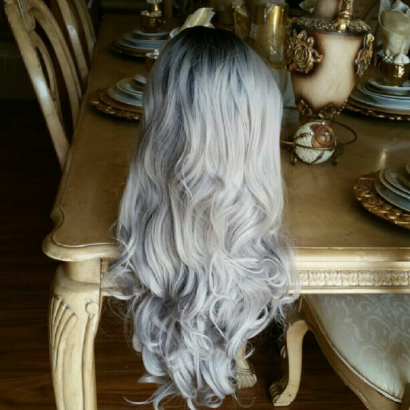 Ombre Black Gray Lacefront Wig 22-26 inches! !