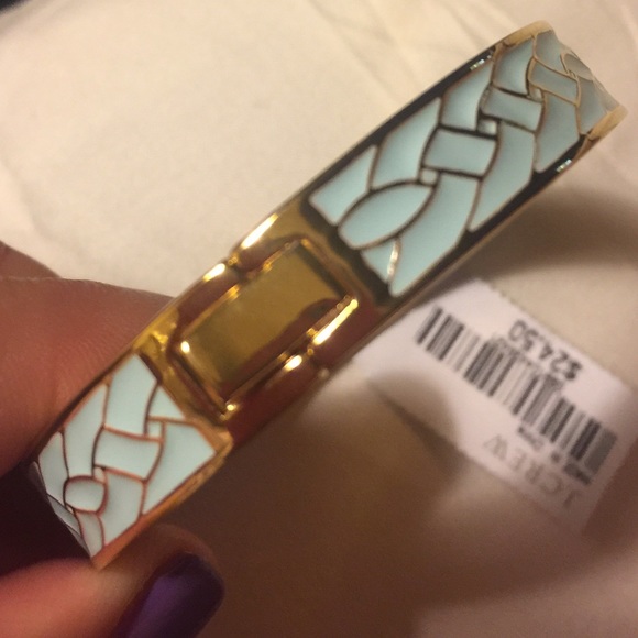 J. Crew Baby Blue Enamel Hinged Bangle - Picture 2 of 2