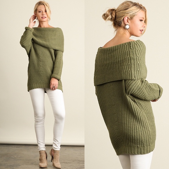 Fold Over Ribbed Sweater - Picture 3 of 6