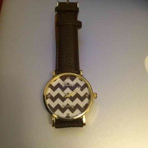 Cute Women's Gold & Leather Watch