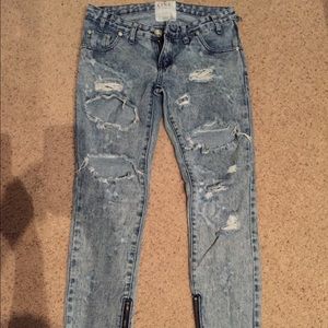 One teaspoon trashed freebird skinny jeans