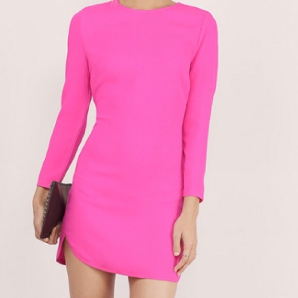 Tobi Hot Pink Longsleeve Sheath Dress
