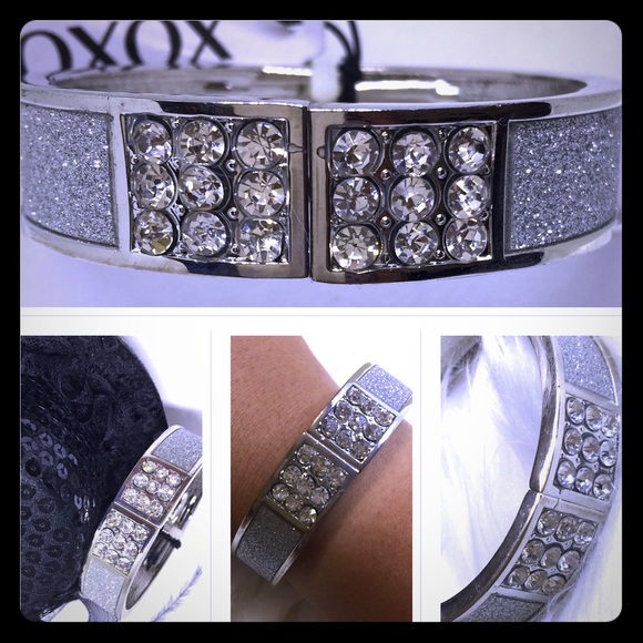 XOXO Jewelry - 🎈7" XOXO Silver Crystal Bangle Bracelet [JW-73]