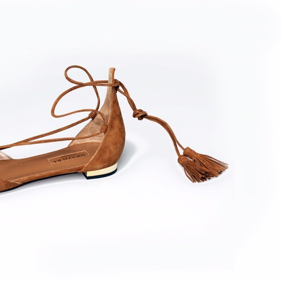 Aquazzura Alexa Suede Flat Ballet BNWT - Picture 3 of 4